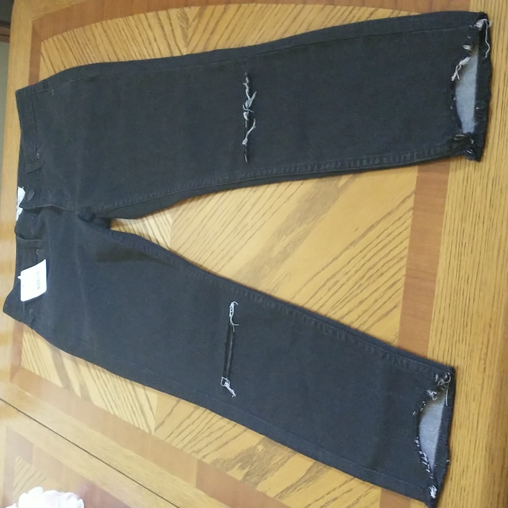 NWT Free People women's distressed straight leg  raw hem jeans Size 27